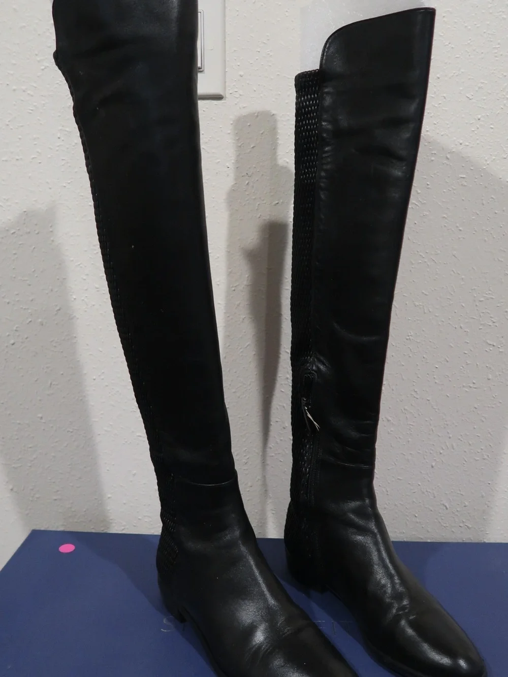 Stuart Weitzman Black Over-the-Knee Stretch Boots